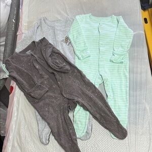 Cozy Kids One Piece Set - Gray and Mint